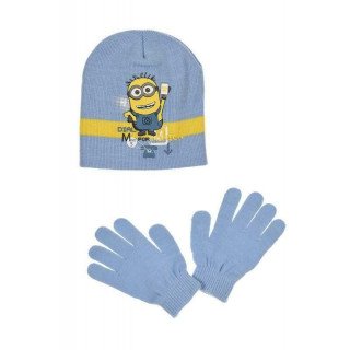 Ensemble bonnet et gants Minions bleu taille 52