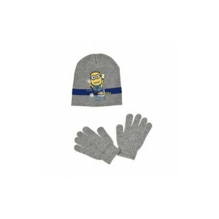Ensemble bonnet et gants Minions gris taille 52